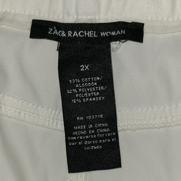 Zac & Rachel Womens 2X White Stretch Pants - Picture 8 of 10